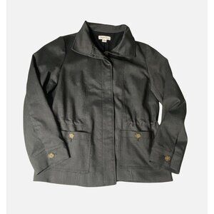 Coldwater Creek Womens Black Button-Up Jacket Size 10 Polyester Blend With Pocke